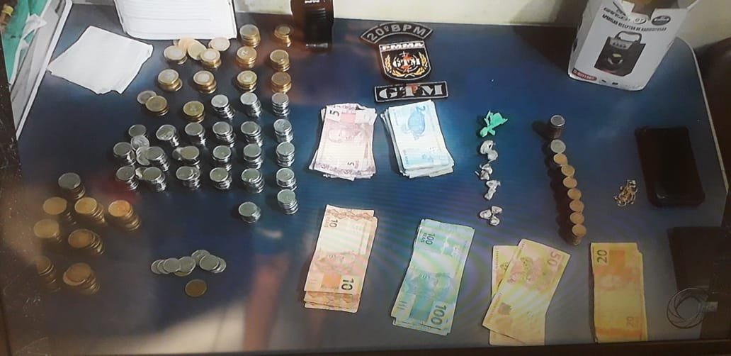 Dinheiro fracionado apreendido
