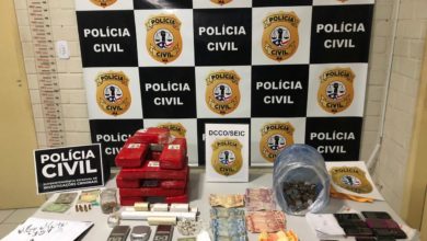 Droga e dinheiro apreendido pela polícia