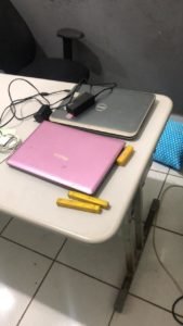 Material apreendido com o acusado