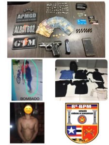 Material apreendido pela polícia