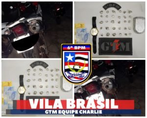 Material apreendido com o suspeito