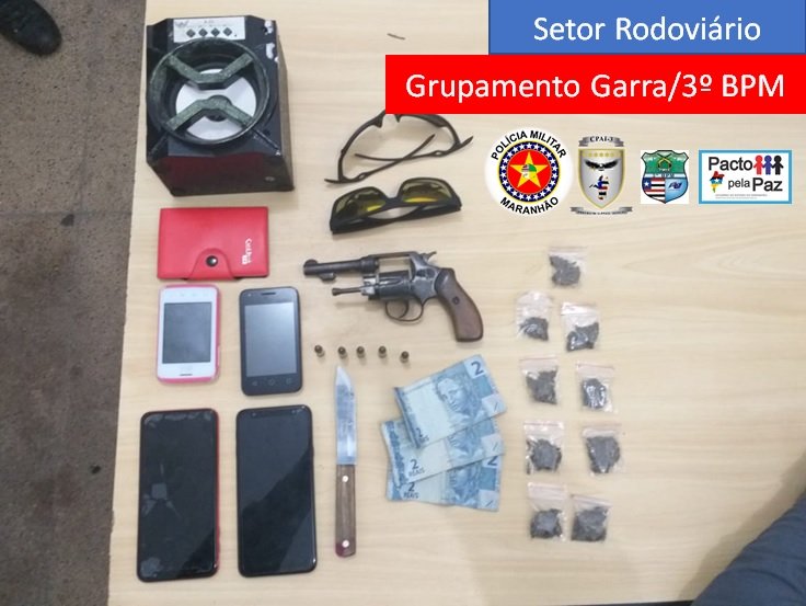 Material apreendido com os acusados