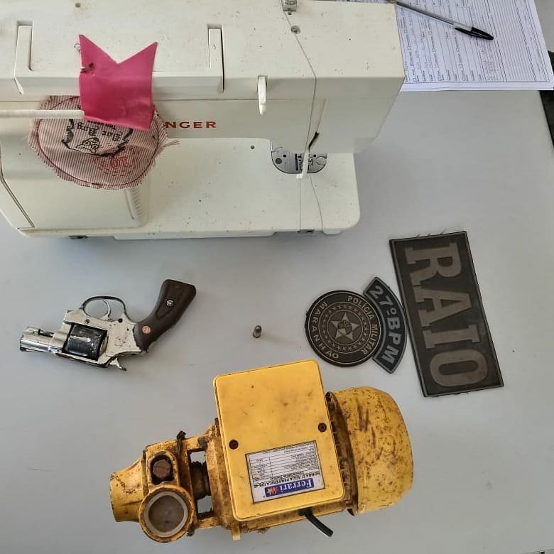 Material apreendido pela polícia