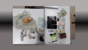 Material ilícito apreendido com os acusados