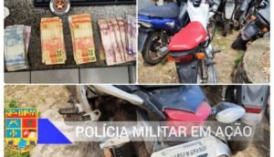Motos, dinheiro e droga apreendido