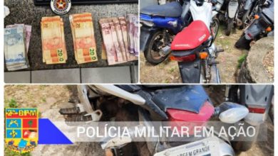 Motos, dinheiro e droga apreendido