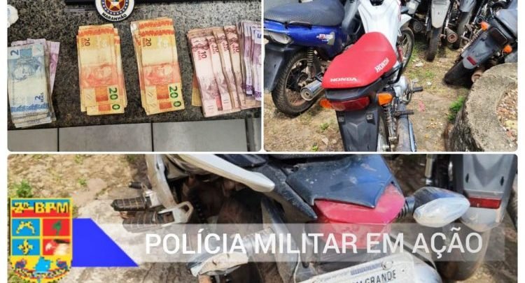 Motos, dinheiro e droga apreendido