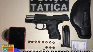 Arma apreendida durante operação Bairro Seguro