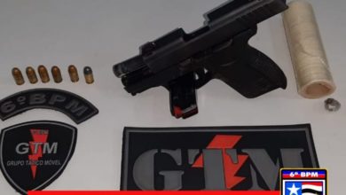 Arma apreendida pela polícia