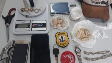 Droga encontrada encontrada junto com os criminosos