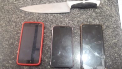Material apreendido pela polícia em posse dos indivíduos