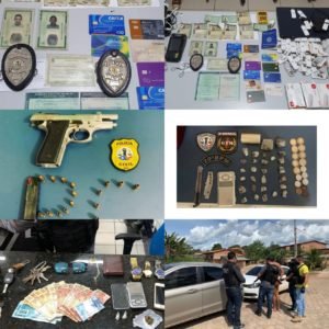 Armas, drogas e objetos pessoais apreendidos