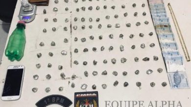 Droga apreendida pela polícia no Residencial Paraíso