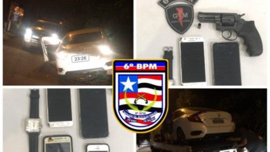 Quatro celulares apreendidos e arma de fogo