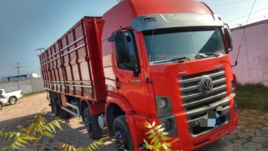Caminhão que transportava a carga irregular