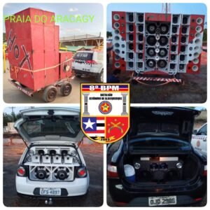 Carros com som foram apreendidos