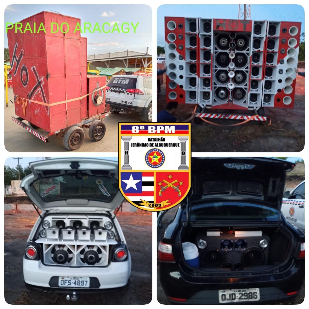 Carros com som foram apreendidos
