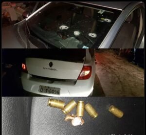 Veículo foi cravado de bala
