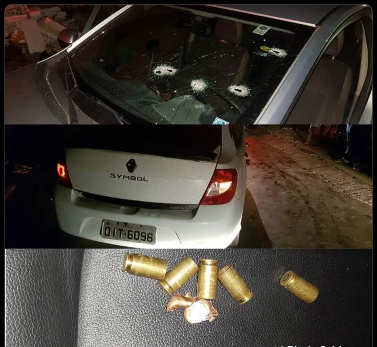 Veículo foi cravado de bala