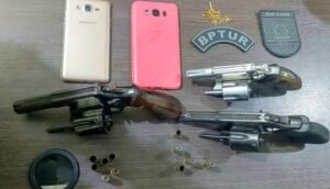 Arma de fogo apreendias pela BPTur