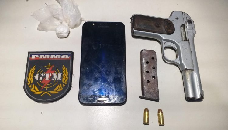 Arma encontrada com o suspeito (Foto divulgação da SSP-MA)