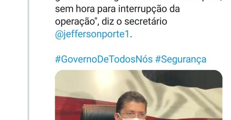 Governo do Maranhão retuitou postagem, do Secretário