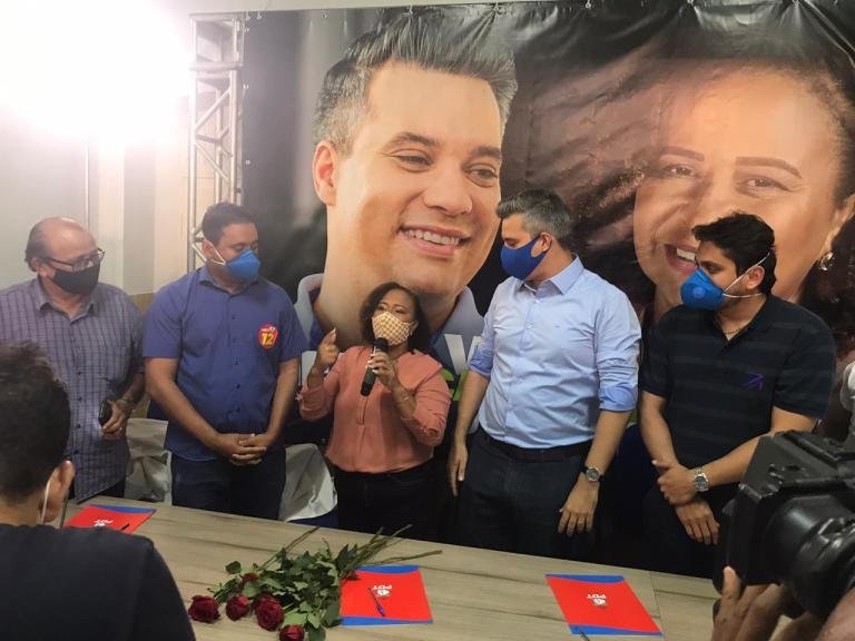 Neto e Luzimar na sede do PDT