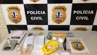 Todo o material encontrado com a mulher foi apresentado na Delegacia