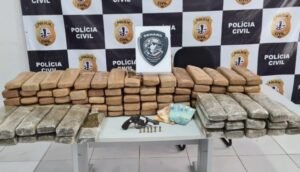 100 quilos de maconha e arma de fogo