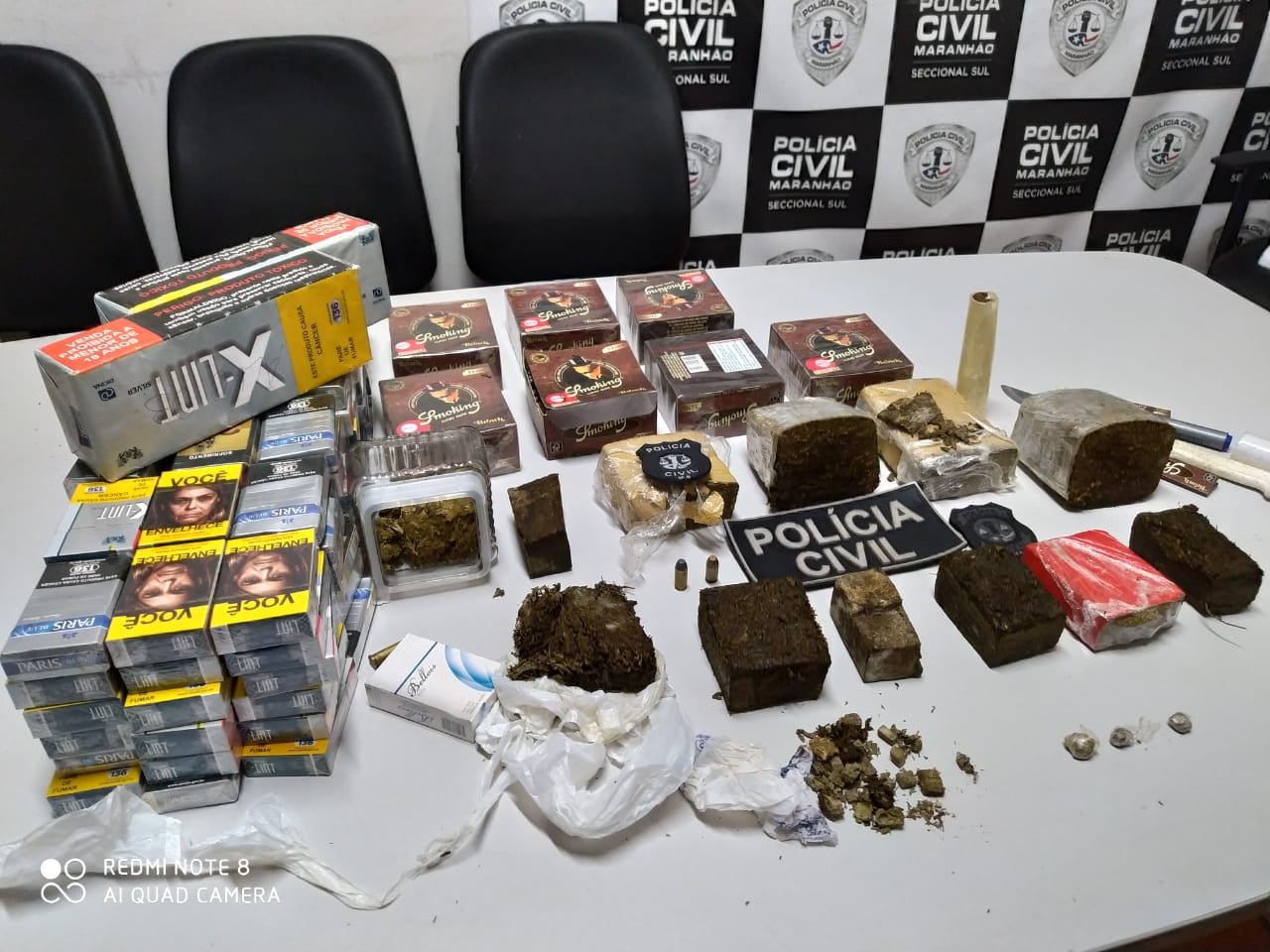 Material apreendido durante a operação