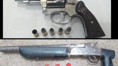 Armas apreendidas com o suspeitos em Imperatriz