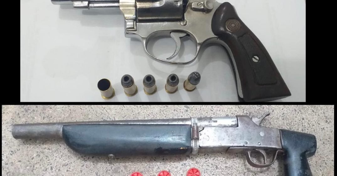 Armas apreendidas com o suspeitos em Imperatriz