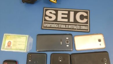 Objetos que estavam em posse do assaltante