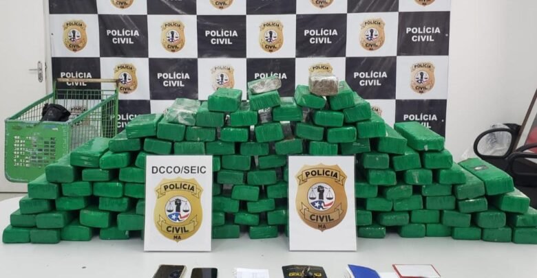 Aproximadamente 110 kg de maconha que chegava em São Luís