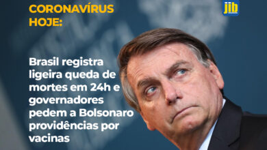 Brasil registra ligeira queda de mortes em 24h e governadores pedem a Bolsonaro providências por vacinas
