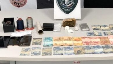 Material apreendido na residência do suspeito