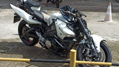 Motocicleta conduzida pela vítima