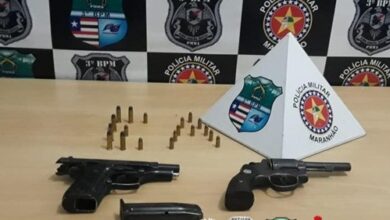 Armas de fogo estavam em posse de dois jovens