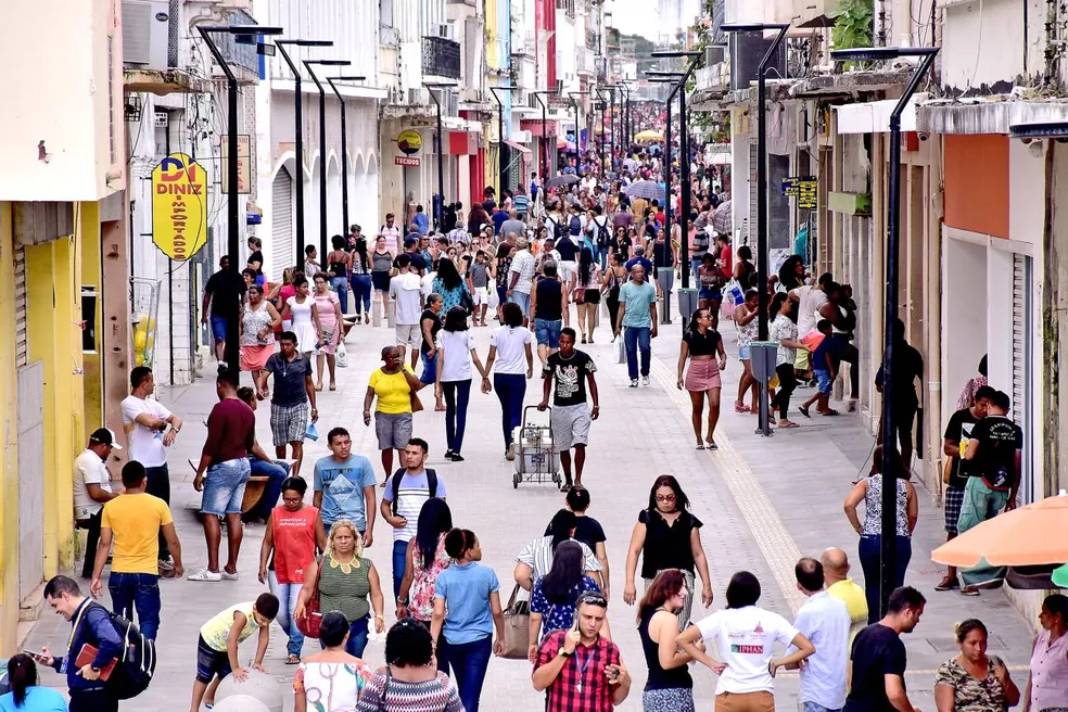 Rua Grande é a principal avenida do comércio popular em São Luís — Foto: Divulgação/Prefeitura de São Luís