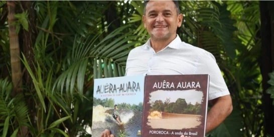 Livro de Noélio Sobrinho fala da história do surf na pororoca (Foto Divulgação Marcio Nagano O Liberal) POROROCA - A onda do Brasil
