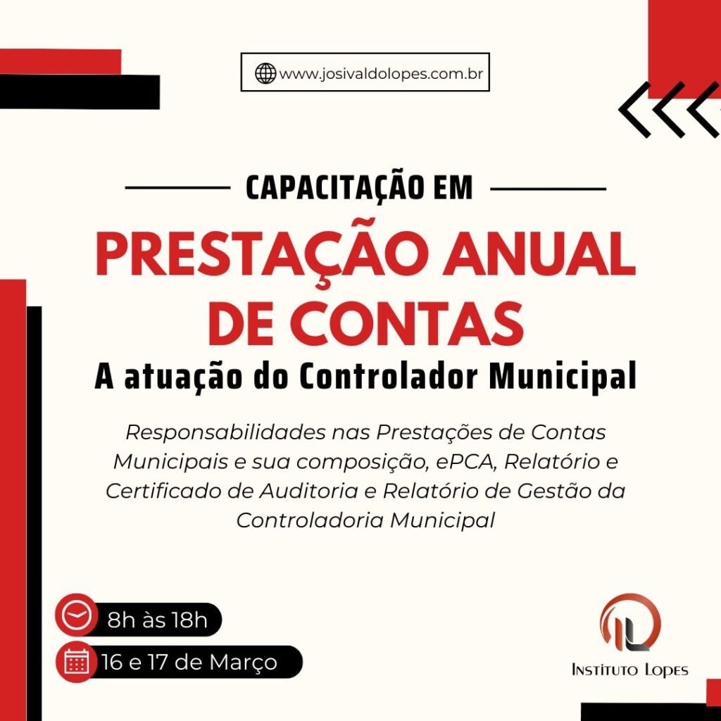 Instituto Lopes promove curso sobre Prestação Anual de Contas.