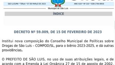Nova composição do Conselho Municipal de Políticas sobre Drogas de São Luís